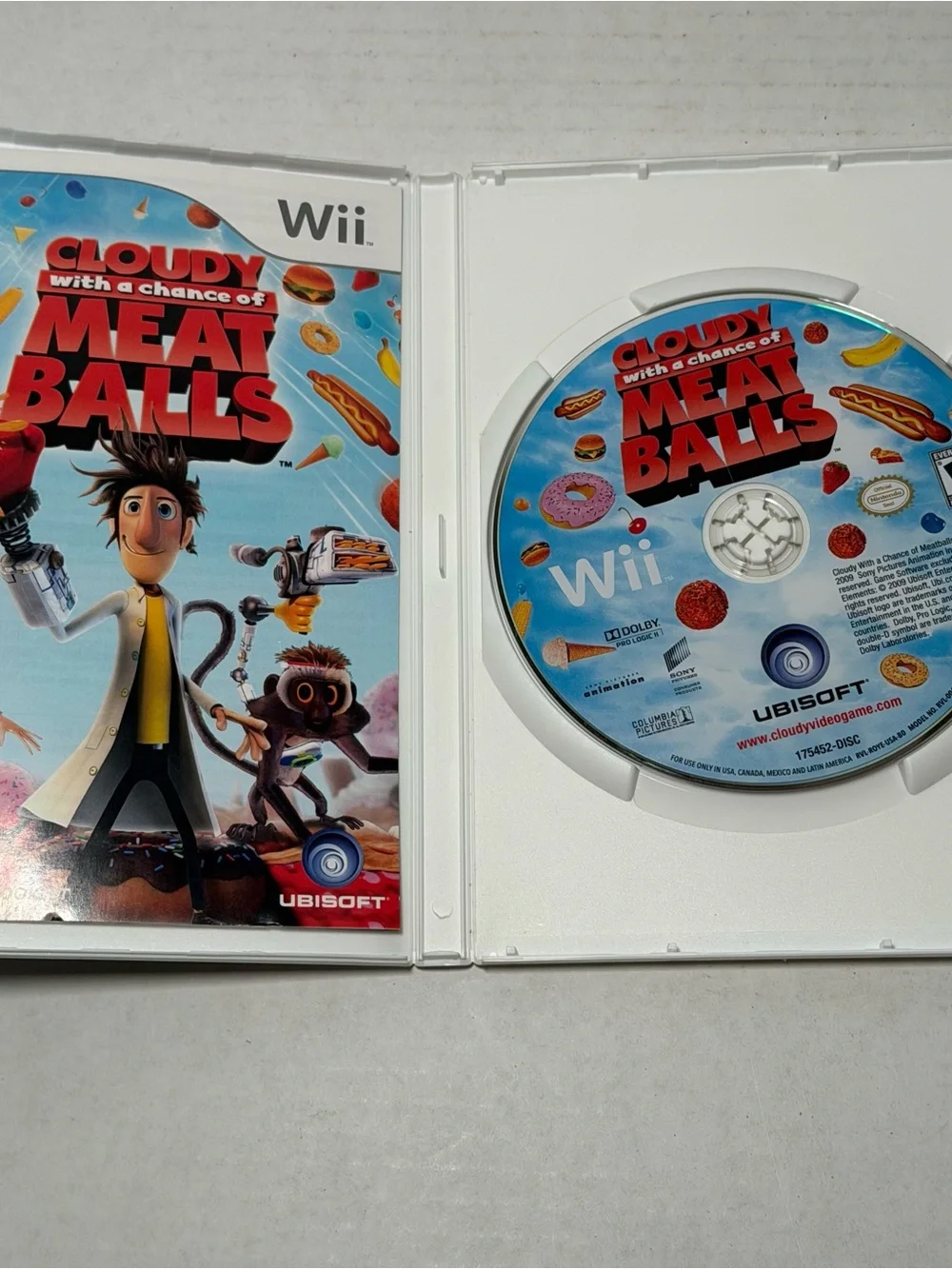 2011 Cloudy with a Chance of Meatballs Nintendo Wii Game w/ Manual & Case